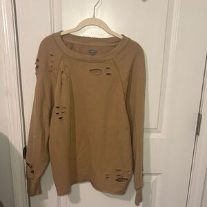 Aerie Cozy Brown Knit Sweater